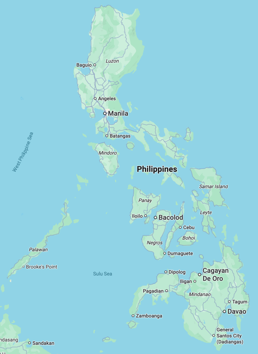 Map of the Philippines highlighting Achiv Solar's coverage across Greater Manila and the Cebu metro region.